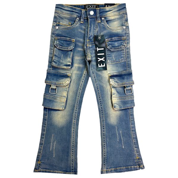 Vintage Stacked Cargo Kids Jeans