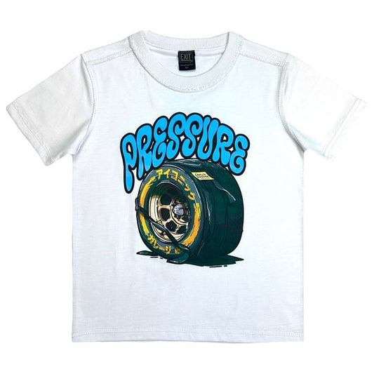 Pressure White Oversized Reverse Stitch Kids Tee