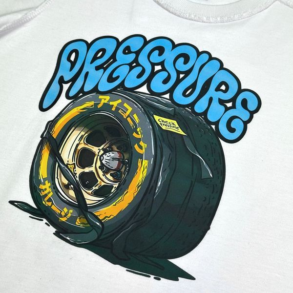 Pressure White Oversized Reverse Stitch Kids Tee