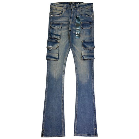 Vintage Cargo Stacked Mens Skinny Jeans