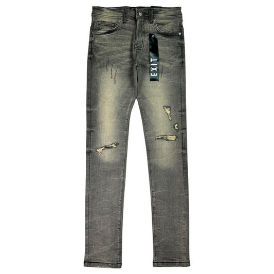 Essential Distress Vintage Grey Slim Fit Mens Jeans