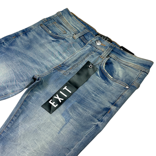 Essential Distress Ocean Slim Fit Mens Jeans