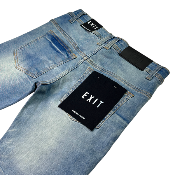 Essential Distress Ocean Slim Fit Mens Jeans