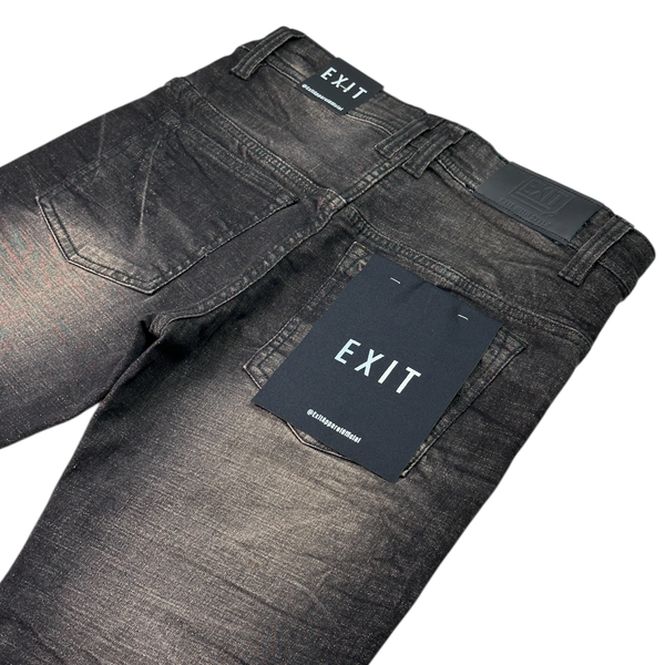 Essential Distress Black Vintage Slim Fit Mens Jeans