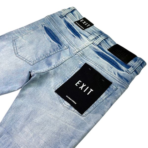 Essential Distress Ocean Blue Slim Fit Mens Jeans