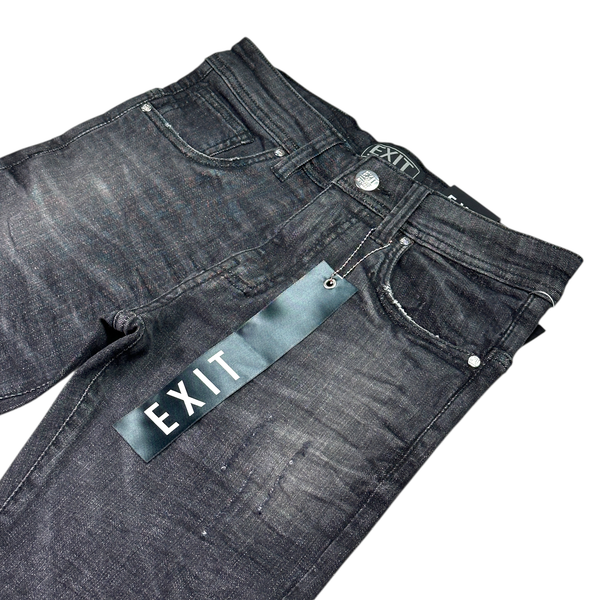 Essential Distress Black Ash Slim Fit Mens Jeans