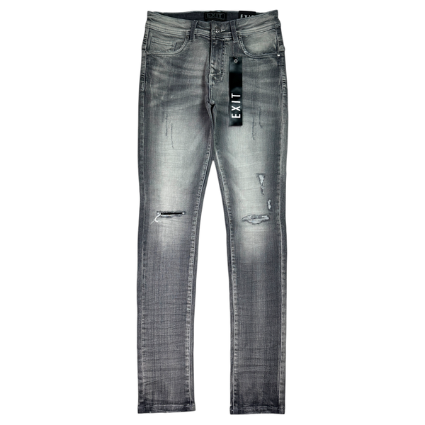 Essential Distress Grey Slim Fit Mens Jeans