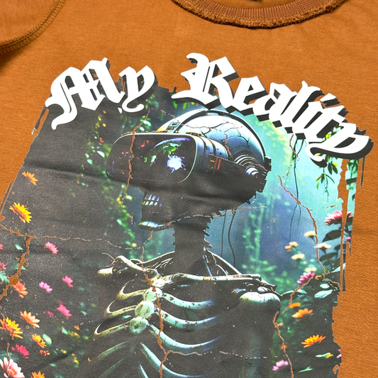 Crop RAW Espresso Oversized Reverse Stitch Kids Tee