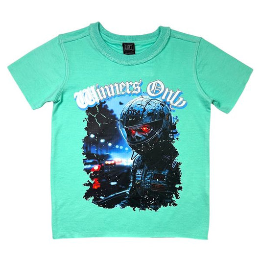 Crop RAW Winners Aqua Mint Kids Tee