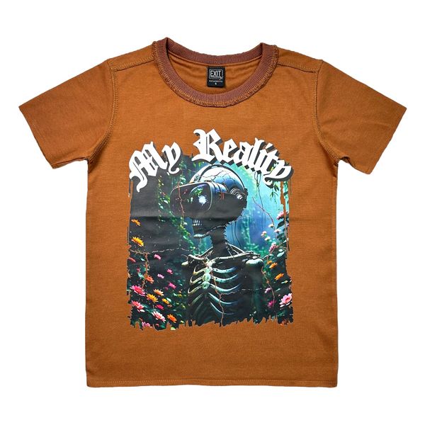 Crop RAW Espresso Oversized Reverse Stitch Kids Tee