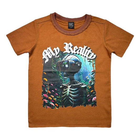 Crop RAW Espresso Oversized Reverse Stitch Kids Tee