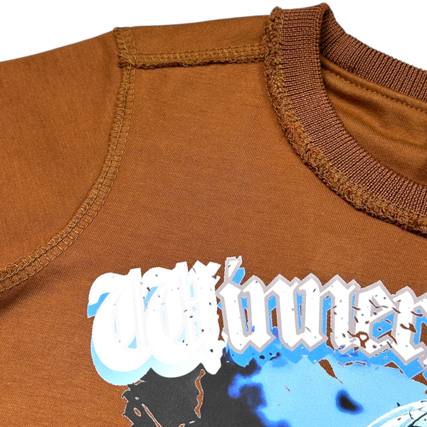 Crop RAW Winners Espresso Kids Tee