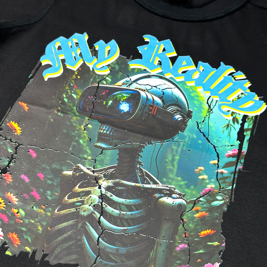 Crop RAW Black Oversized Reverse Stitch Kids Tee