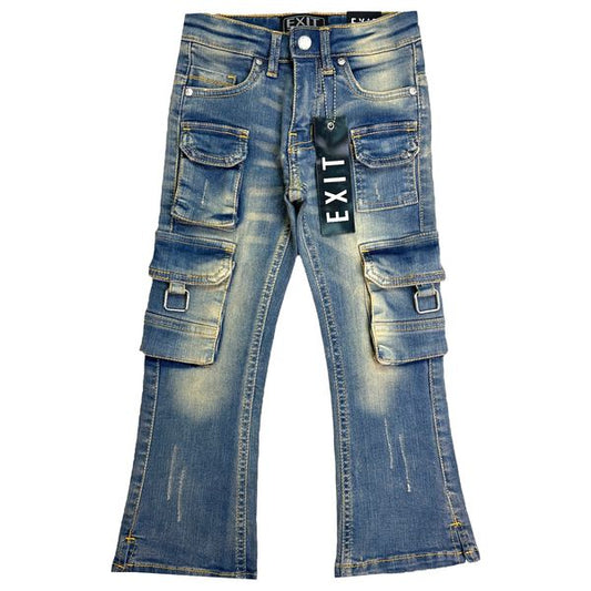Vintage Stacked Cargo Kids Jeans