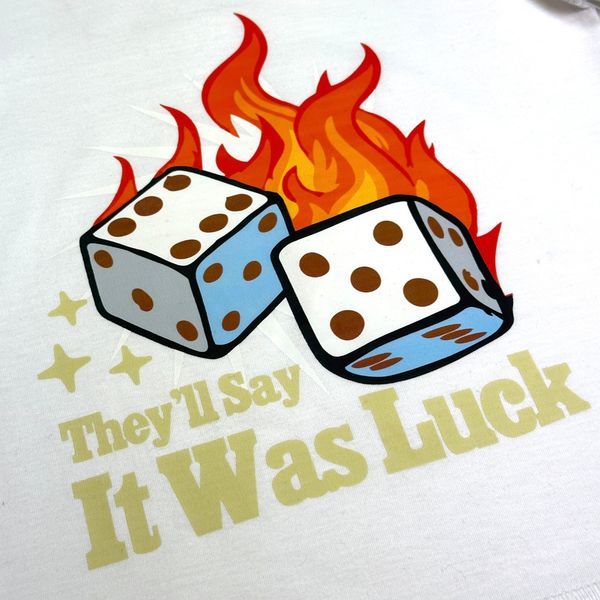 Luck White Oversized Reverse Stitch Kids Tee