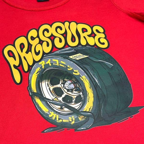 Pressure Red Oversized Reverse Stitch Kids Tee