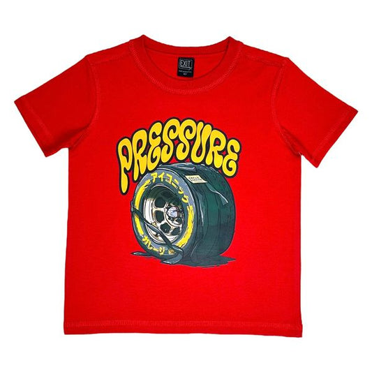 Pressure Red Oversized Reverse Stitch Kids Tee