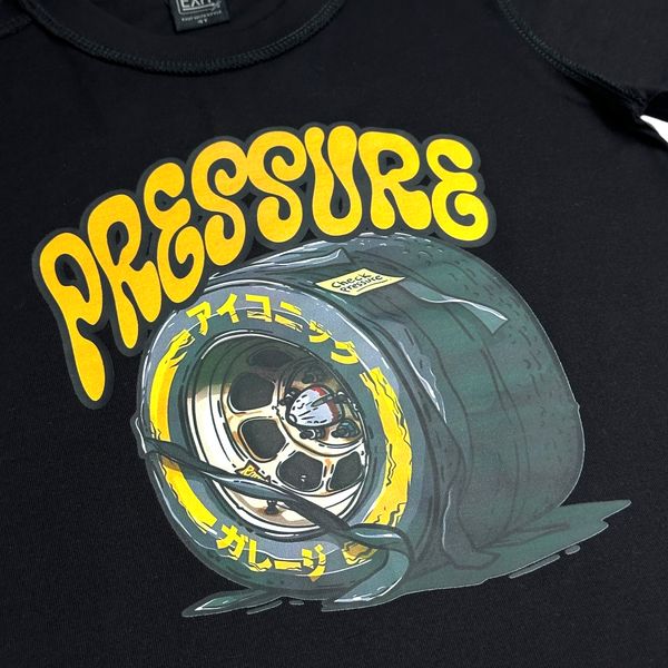 Pressure Black/Yellow Oversized Reverse Stitch Kids Tee