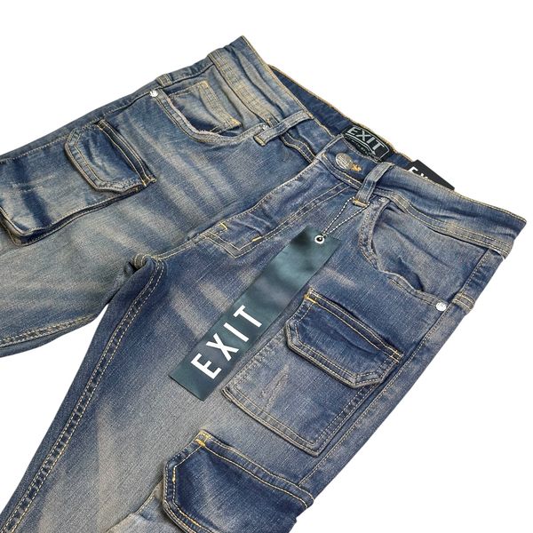 Vintage Cargo Stacked Mens Skinny Jeans
