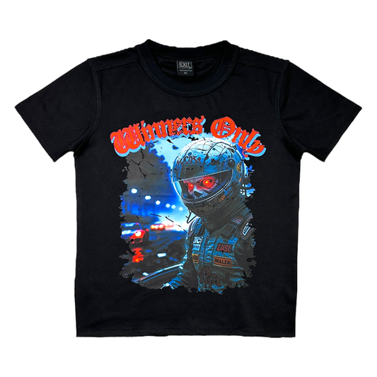 Crop RAW Winners Black Kids Tee