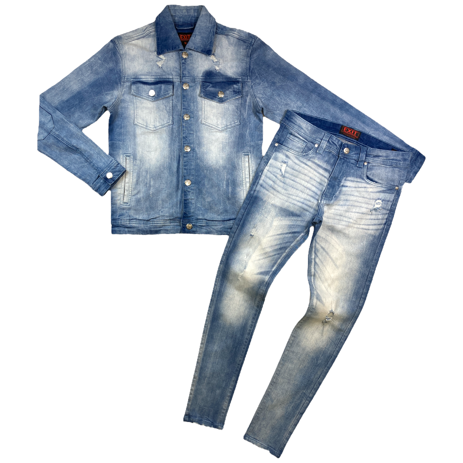 Men's Denim Outfit Set (Dark Blue) | 1:6 Scale Male Outfit Sets | GISGT-020A