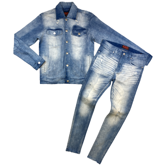 "Iced" Mens Denim Jacket Set