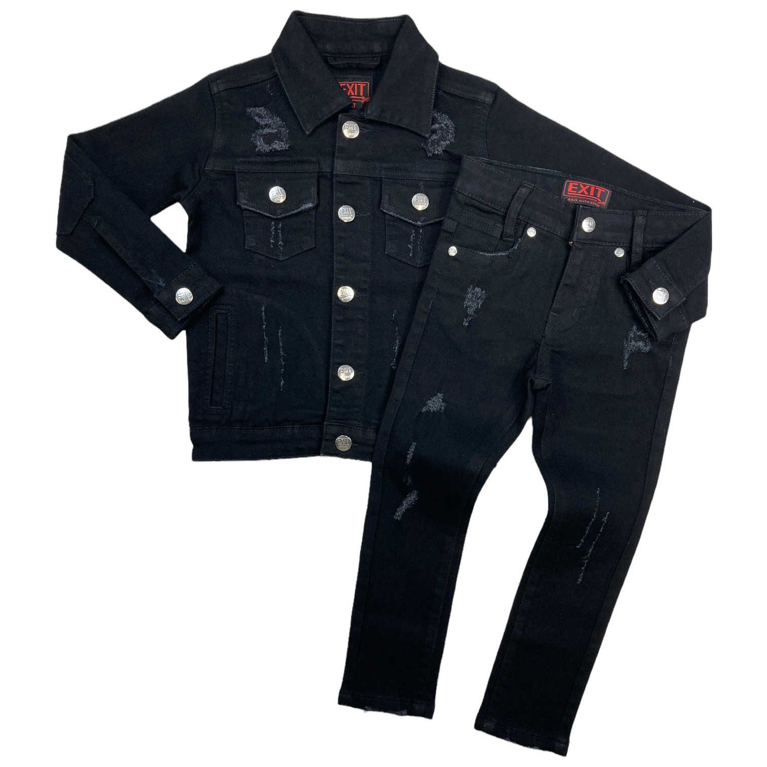 Phat Farm Boys Jean Jacket Black Denim Button Size 3T | eBay