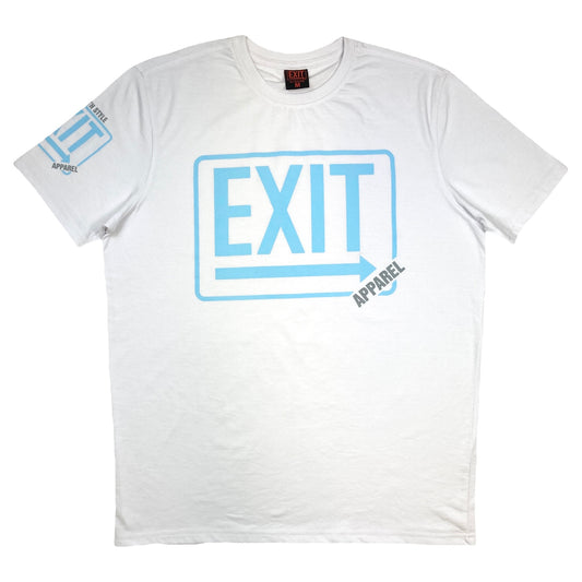 Essential Mens Tee White/Baby Blue