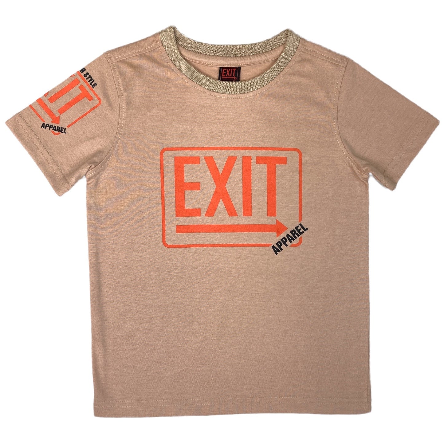 Essential Kids Tee Tan/Orange