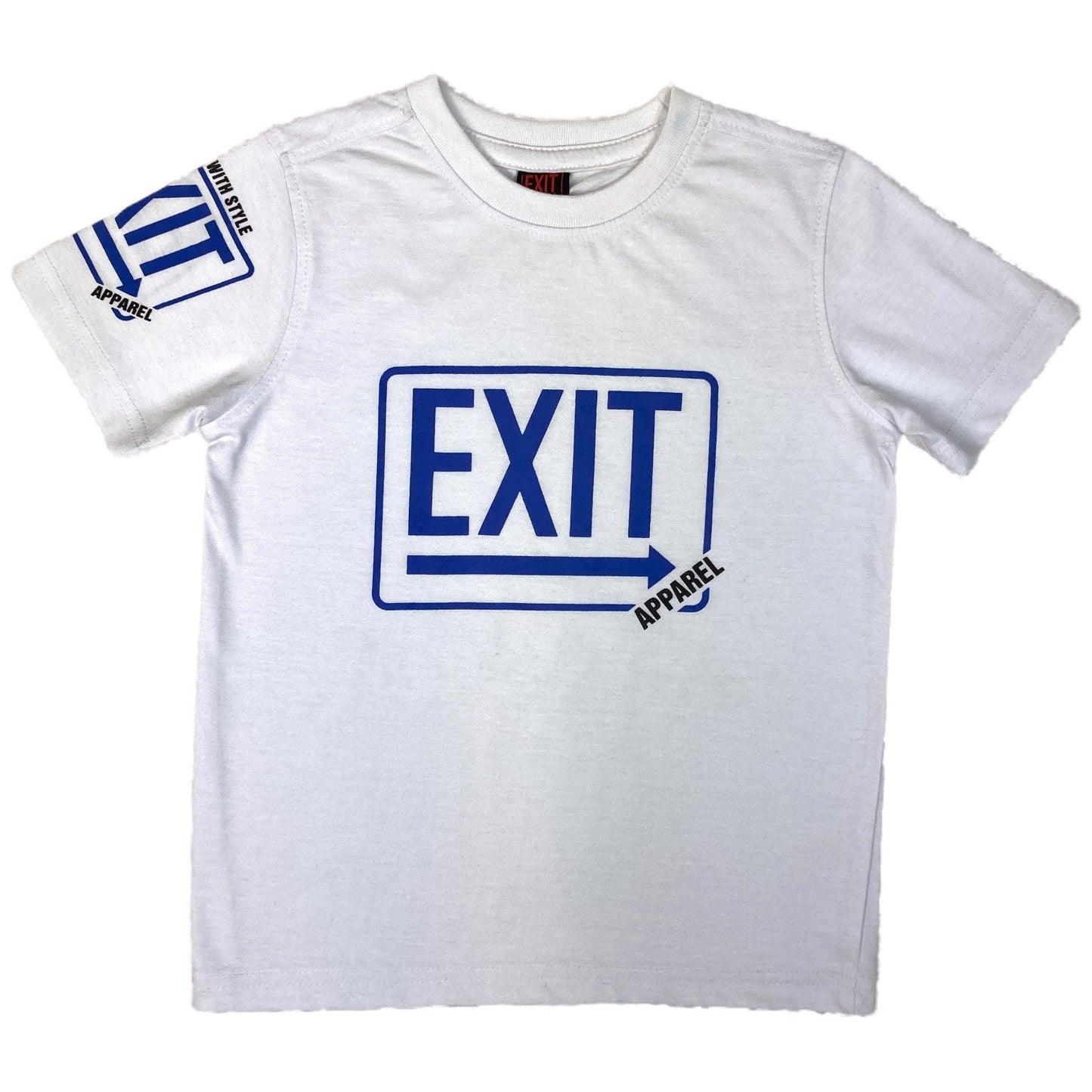 Essential Kids Tee White/Royal Blue