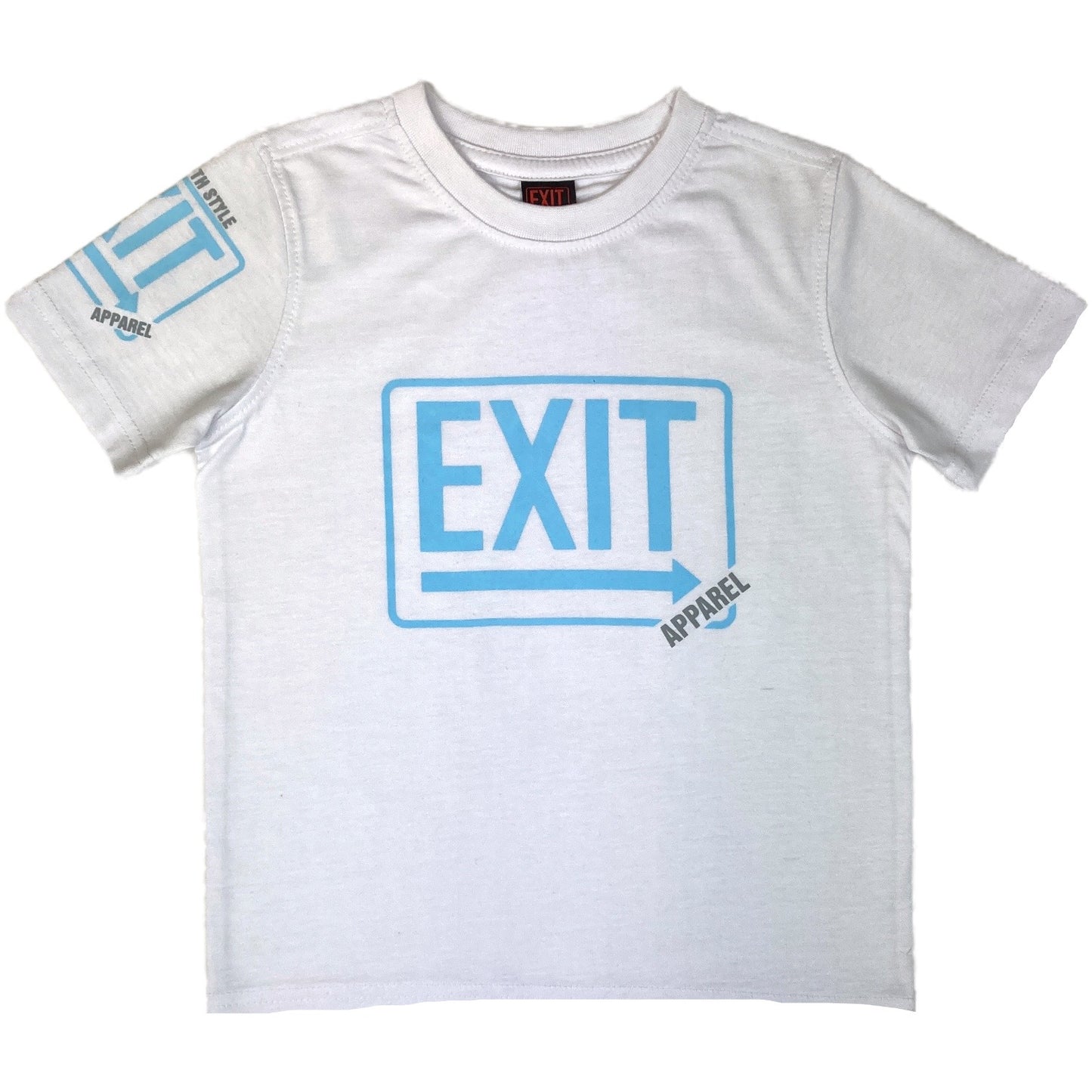 Essential Kids Tee White/Baby Blue