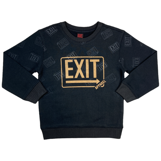 Essential Kids Fleece Sweatshirt Black/Gold