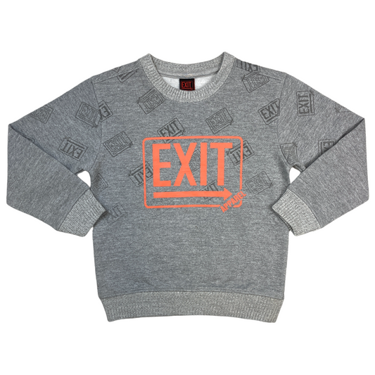 Essential Kids Fleece Sweatshirt Grey/Orange