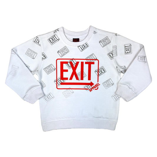 Essential Kids Fleece Sweatshirt White/Red