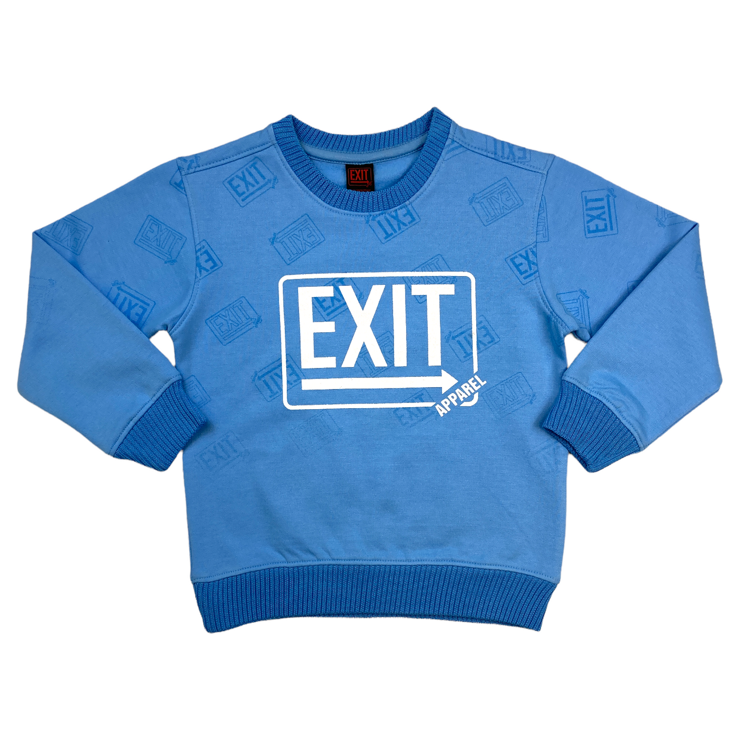 Essential Kids Fleece Sweatshirt Sky Blue/White